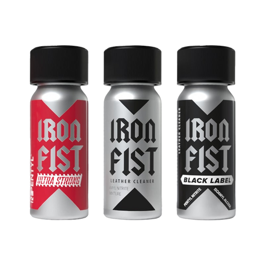 IRON FIST PACK - Iron Fist + Black Label + Ultra Strong Poppers - 3pcs x 24ml