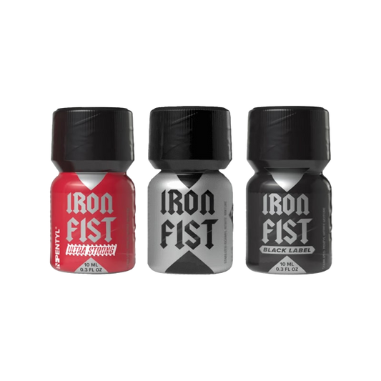 IRON FIST PACK small - Iron Fist + Black Label + Ultra Strong Poppers - 3pcs x 10ml