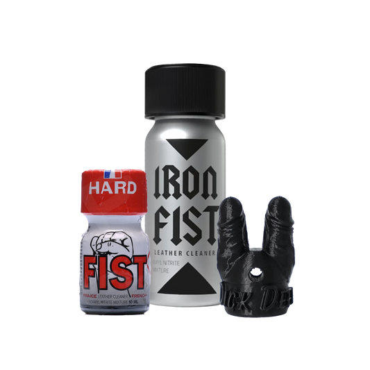 DICK DEEP Poppers Pack - Fist Pack - Fist Poppers - Fist Hard + Iron Fist + DICK DEEP Poppers Sniffer Cap Size S - Buy Poppers cheap and safe at www.dick-deep.com